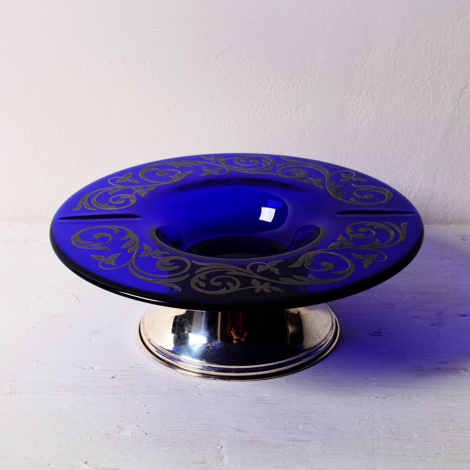 Blue Crystal and Silver Bowl / Fani Argento / Florence / Italy / 1930s