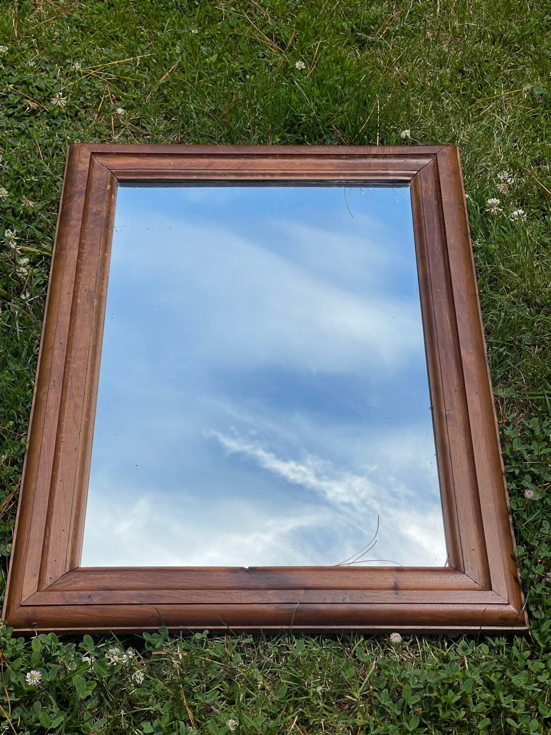 Antique solid wood mirror