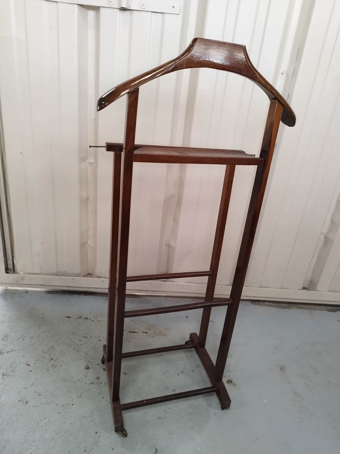 Wooden valet on wheels