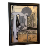 Silkscreen on mirror by Yvon Adam