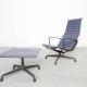 Charles & Ray Eames Chair EA124 & Ottomane EA125 for Vitra/Herman Miller