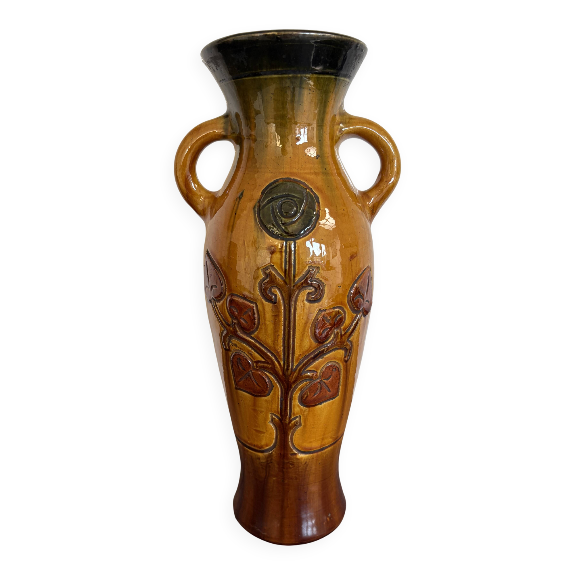 Art Nouveau vase in Flemish pottery