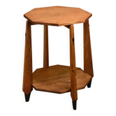 Table d'appoint octogonale moderniste Art Déco néerlandaise de l'École d'Amsterdam en chêne massif