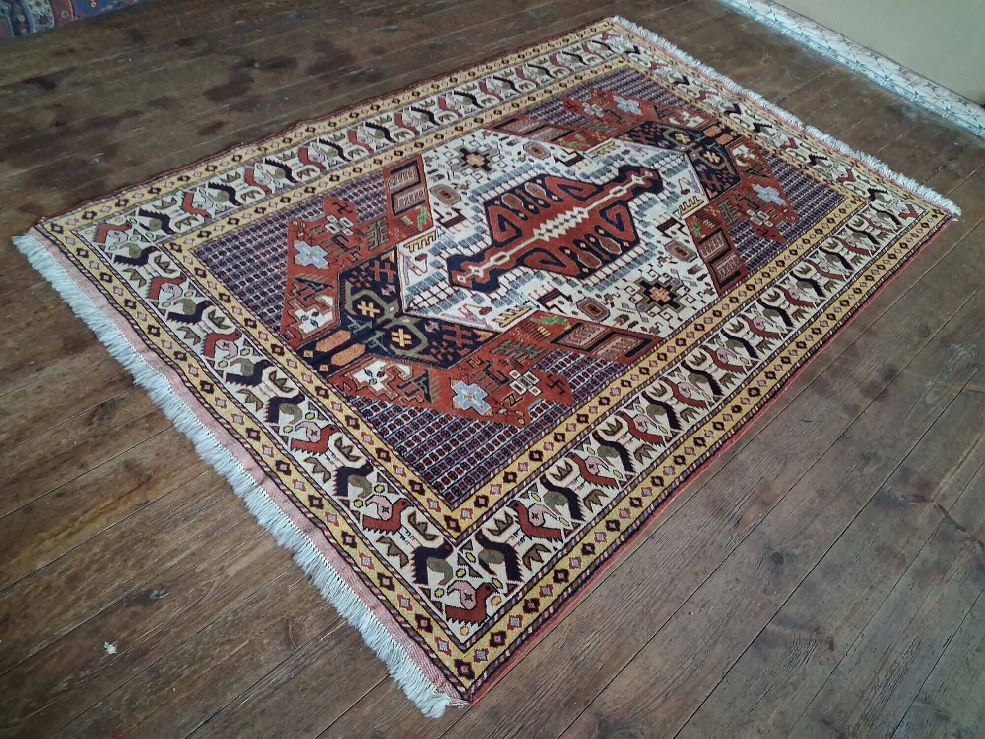 Handmade Persian Gutchan rug 192x128cm