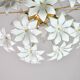 Fantastic Sputnik white Murano glass flowers chandelier, 1980s