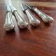 REX - Lot of 4 table knives model Chinon with silver-plated metal contour.