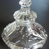 Pair of pressed, molded crystal candlesticks, signed Val Saint Lambert, art deco