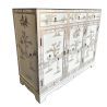 White lacquered Chinese sideboard with mother-of-pearl geisha decorations.