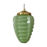 Suspension globe vintag in green clichy glass