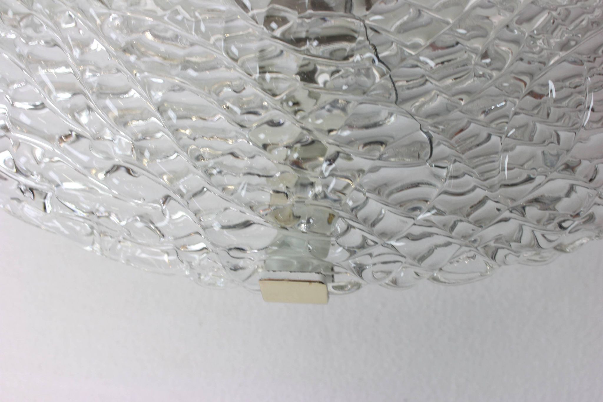 Large ice glass ceiling light by Kalmar, Austria, 1960s.