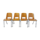 4 vintage stackable chairs model barrel Manhattan brand Baumann brand 70s