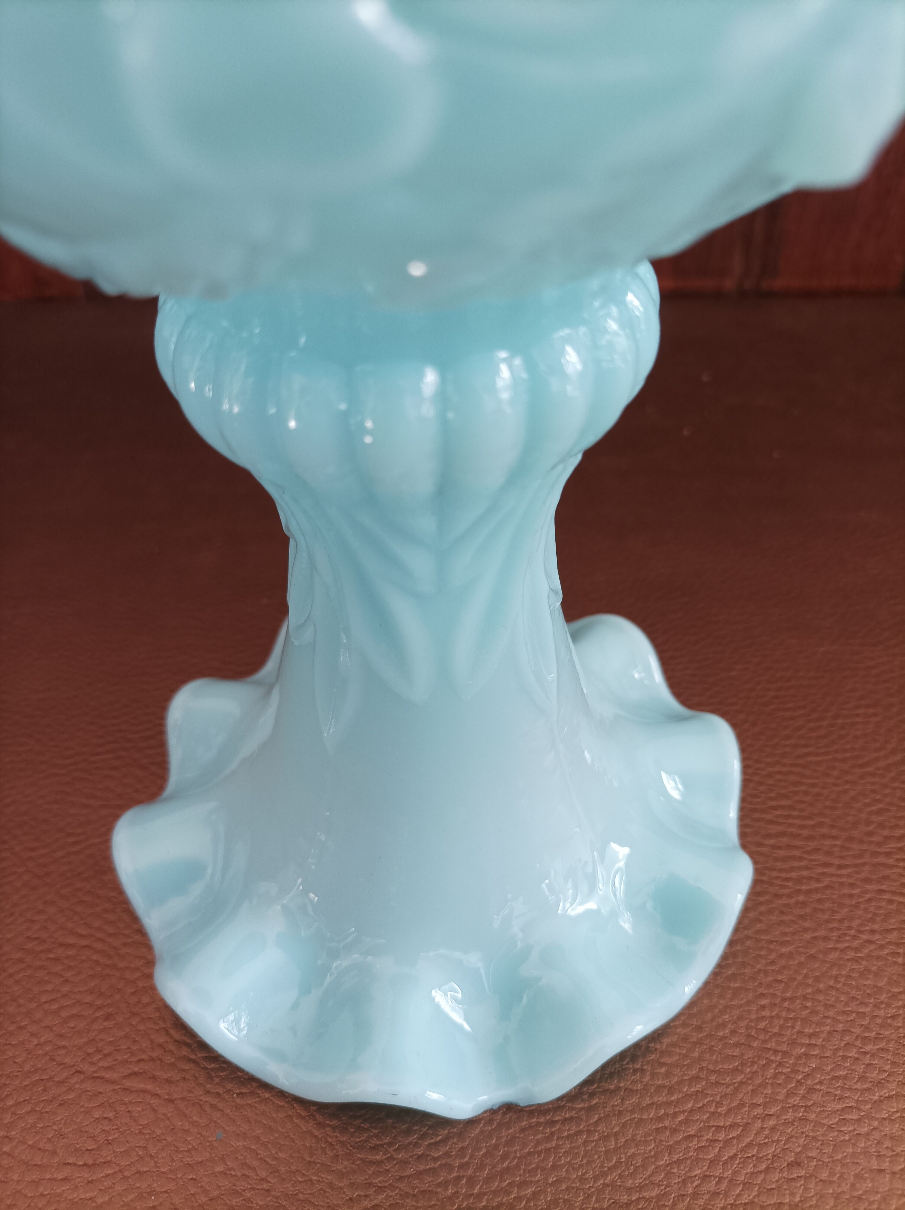 Blue vase in Art Deco opaline