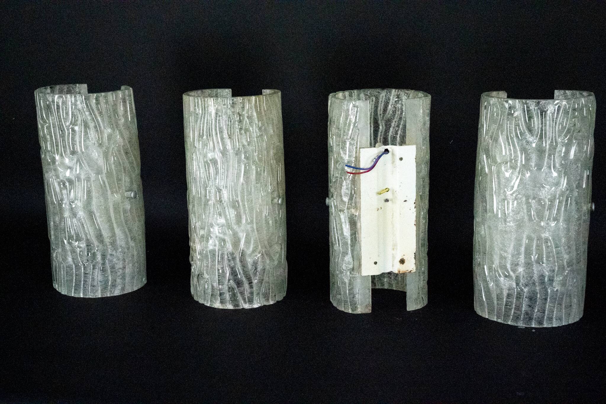 60s Toni Zuccheri Venini Murano glass sconces, horizontal or vertical.