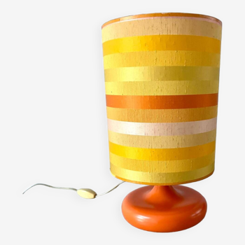 Vintage orange ceramic table lamp 1970