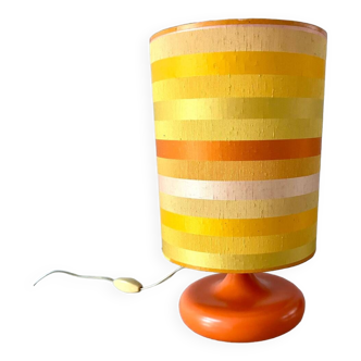 Vintage orange ceramic table lamp 1970