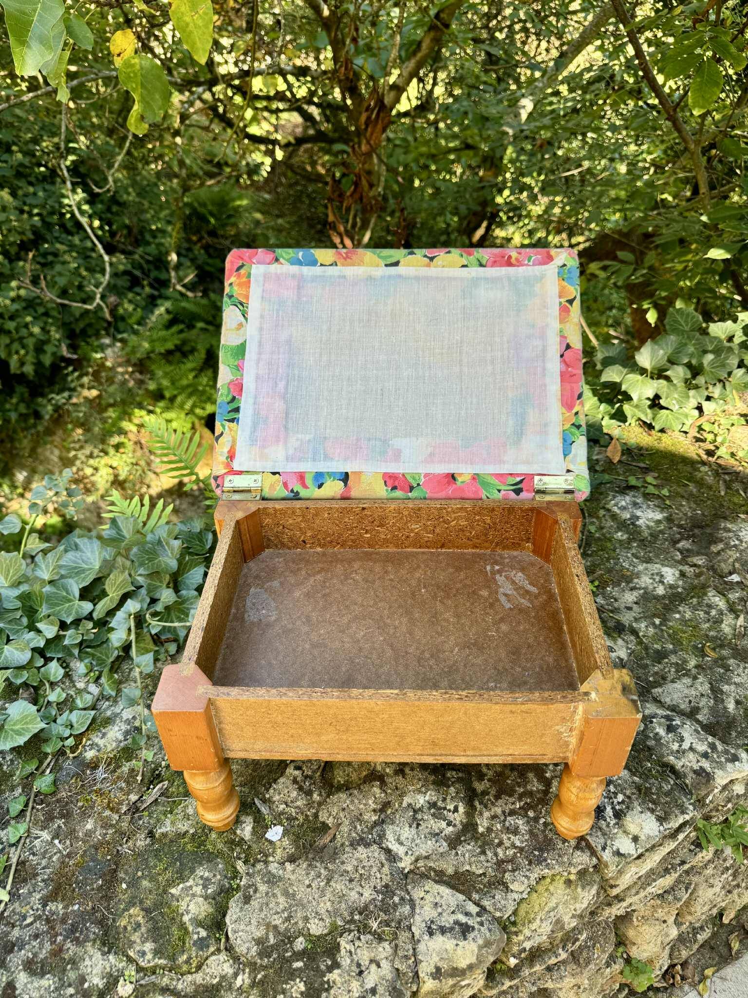 Vintage storage box footrest
