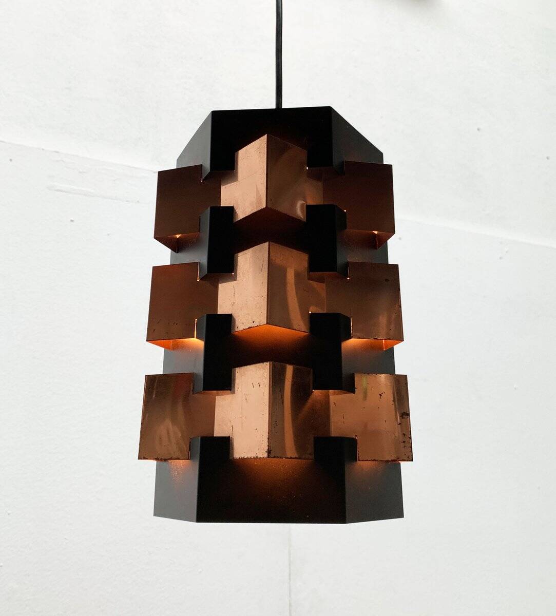 Danish copper pendant light from the mid-century by Lyfa, 1960s.