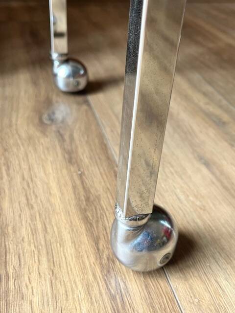 Chrome and glass serving trolley