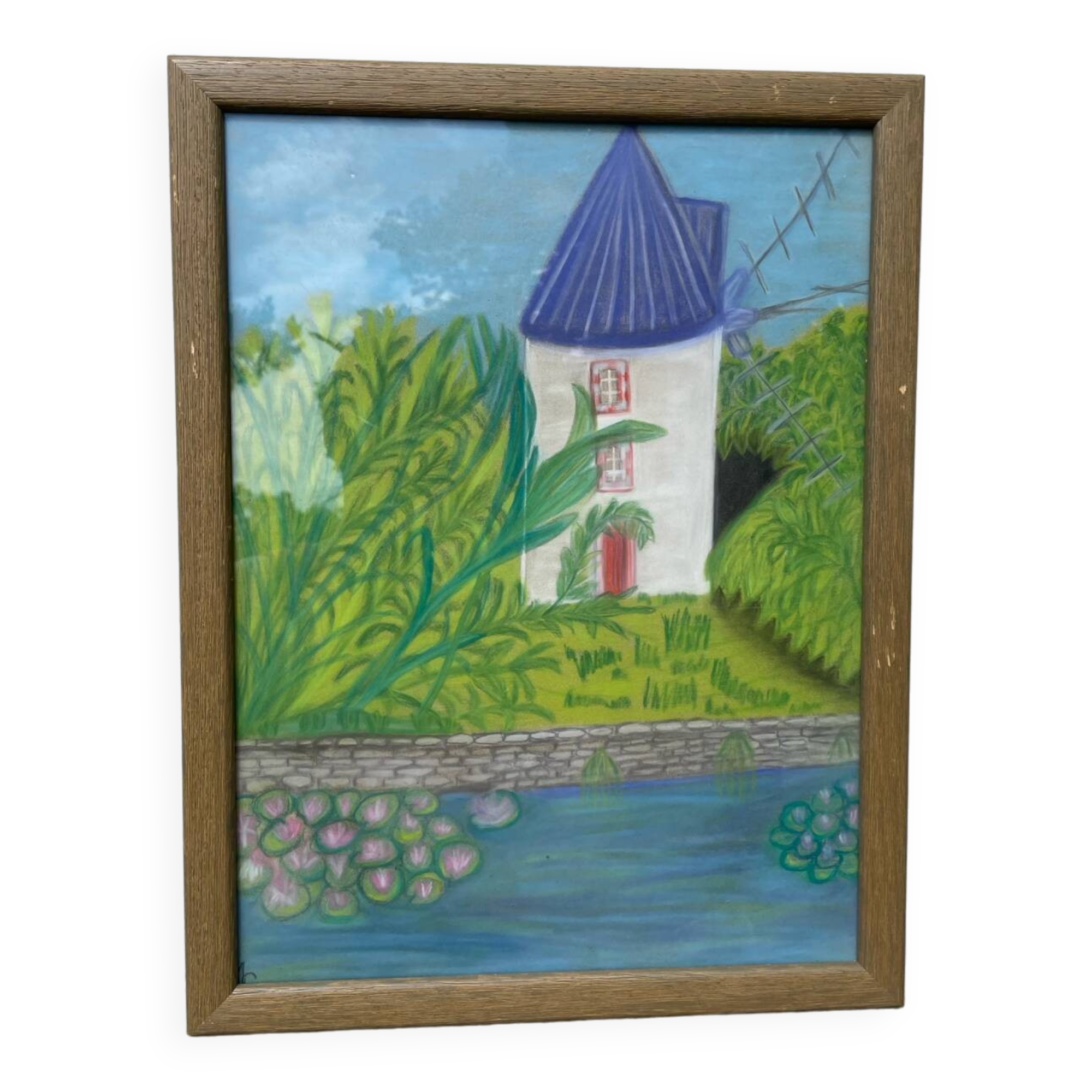 Tableau paysage moulin