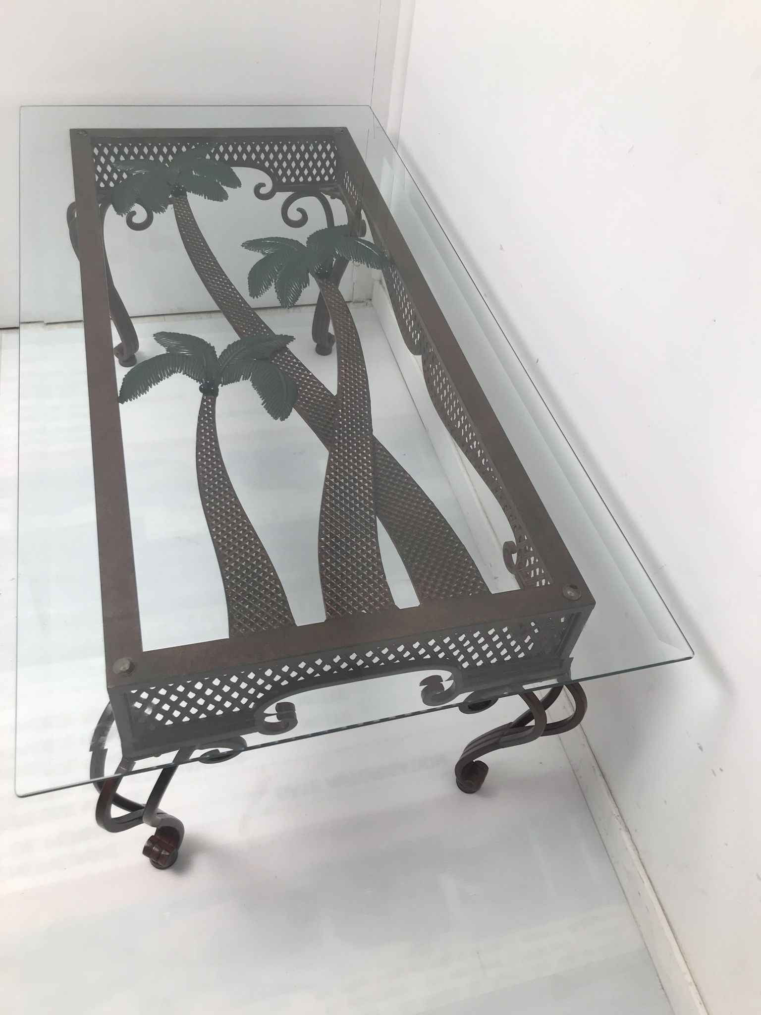 Table basse en fer forgé des années 50-60