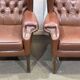 Pair of 1970s Chesterfield wingback chairs in brown leather