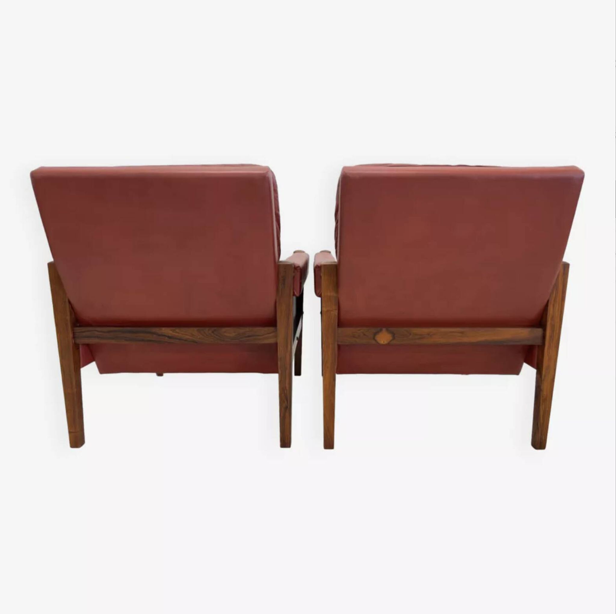 Vintage Danish Lounge Chairs In Rosewood And Leather. 1960s