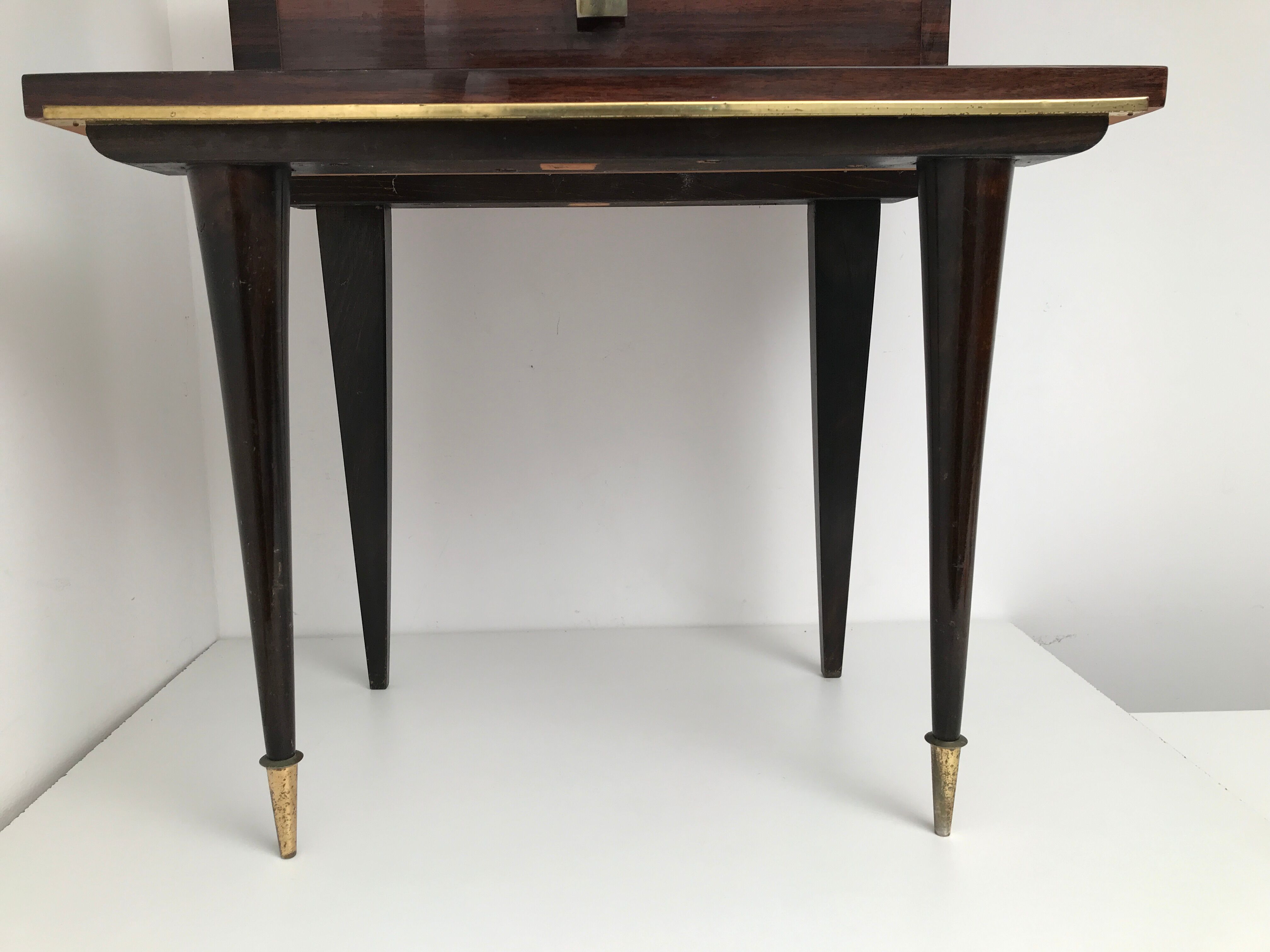 Chevet années 50-60 vintage en formica vernis laqué et pieds compas