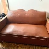 Vintage skai convertible sofa