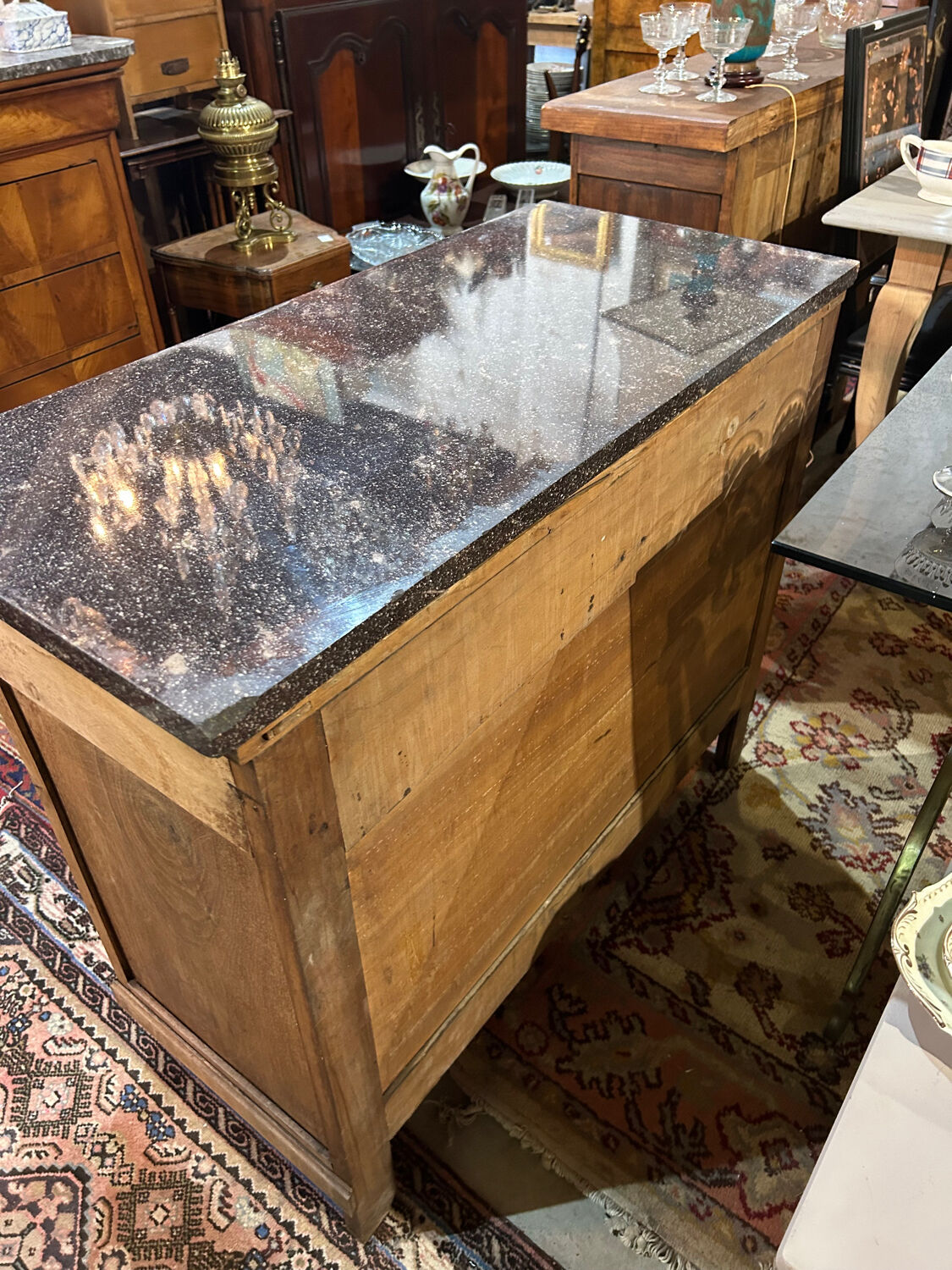 Parisian sideboard in walnut marble top
