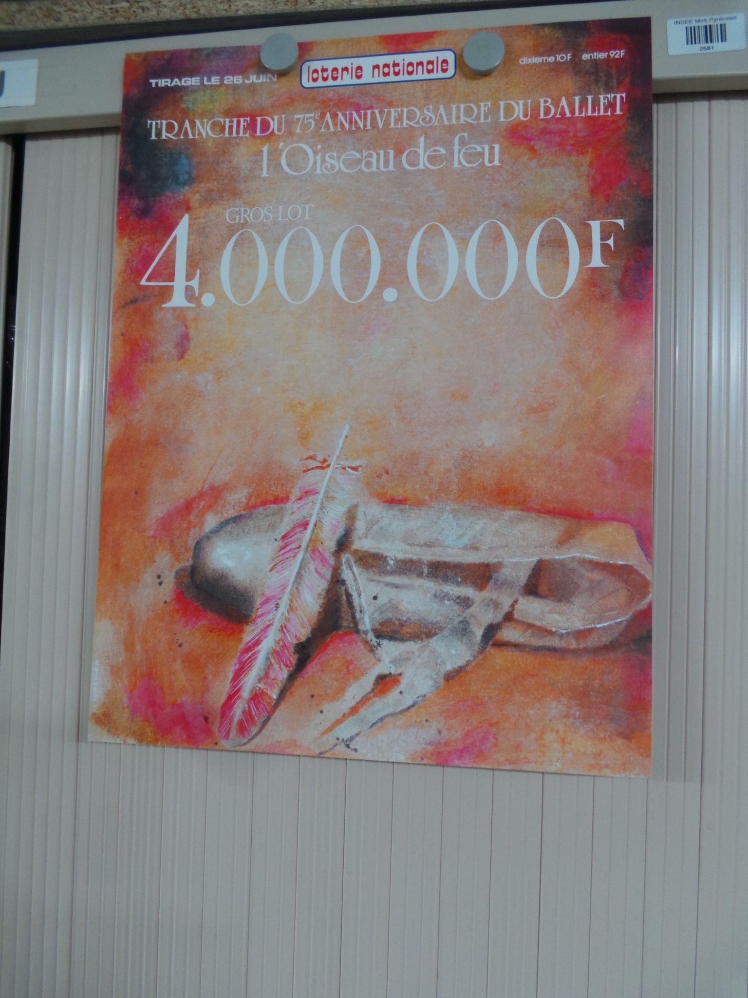 Affiche originale loterie nationale 75 e anniversaire du ballet l'oiseau de feu