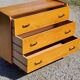 Vintage chest of drawers in golden blond oak legs compass and fins 3 drawers from the 50s