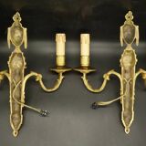 Pair of large sconces, ram's head, Louis XVI style, 19th century - gilded bronze