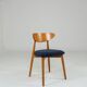 Vintage Scandinavian boucle navy blue chairs set of 4
