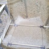 Set of 8 70s chrome chairs and smoked plexi