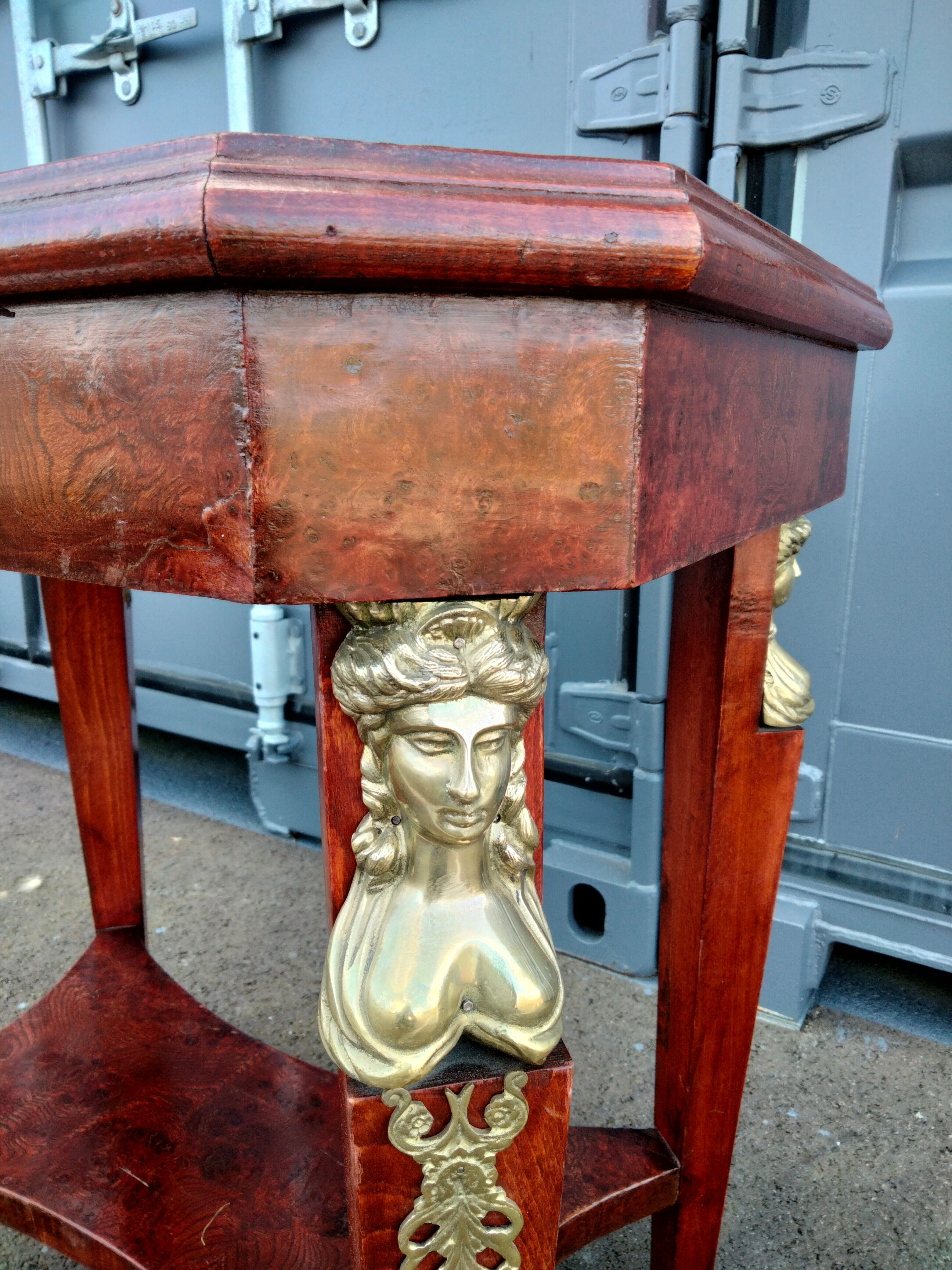 Table gueridon old decoration bronze empire