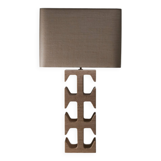 Lampe dorse en travertin