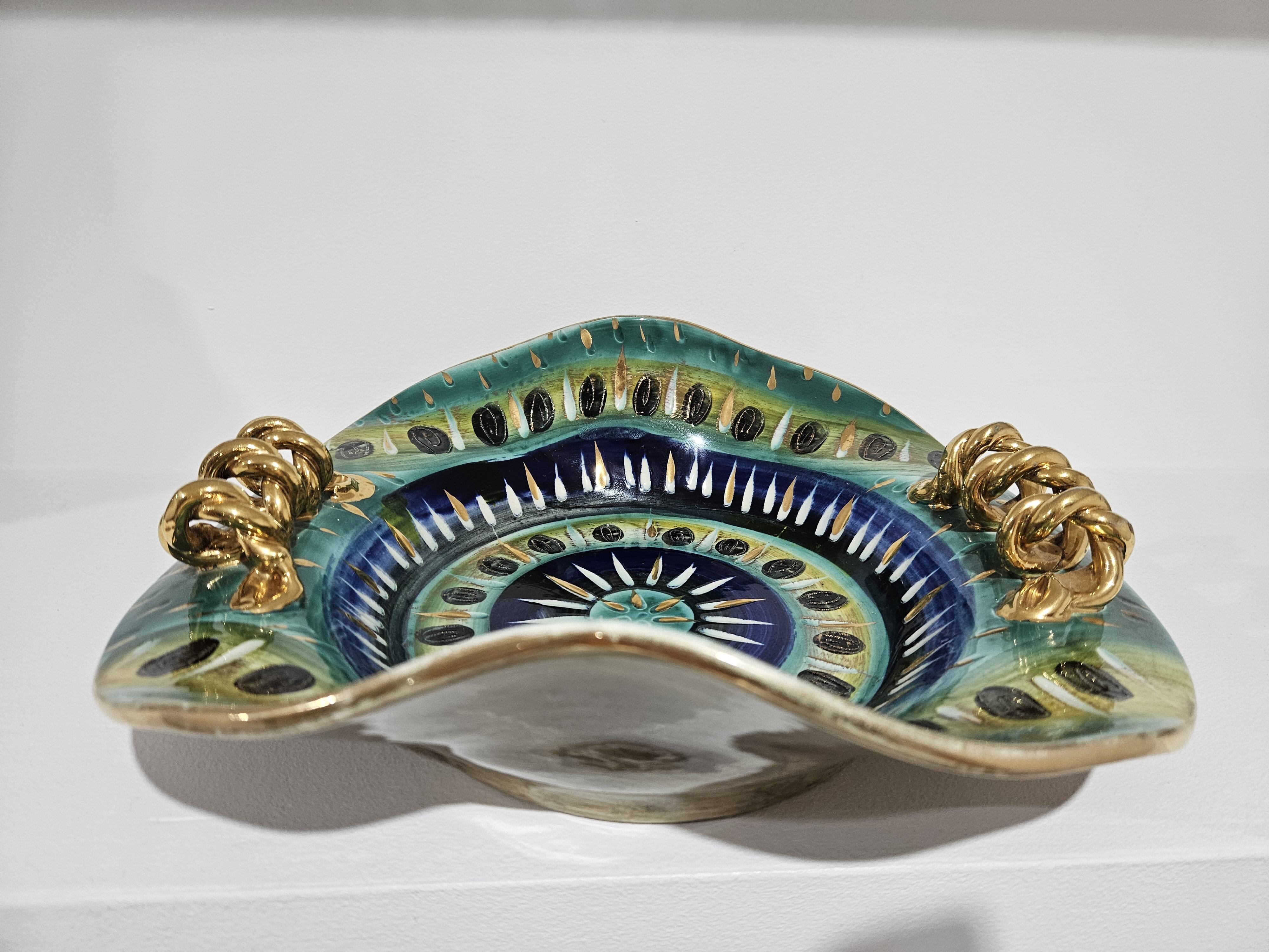 H. Bequet Quaregnon ceramic plate, Belgium 1950s.