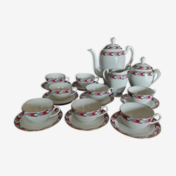 Service à thé porcelaine de Limoges Michelaud Lucien époque Art Deco