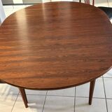 Table ronde extensible Palissandre Danemark vintage 1970