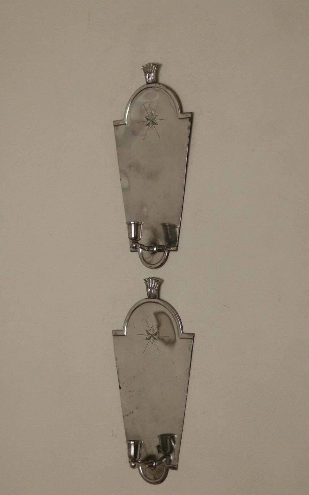 Paire de appliques en étain suédois du milieu du siècle par Svenskt Tenn