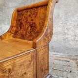 Antique chaise longue daybed Empire style walnut