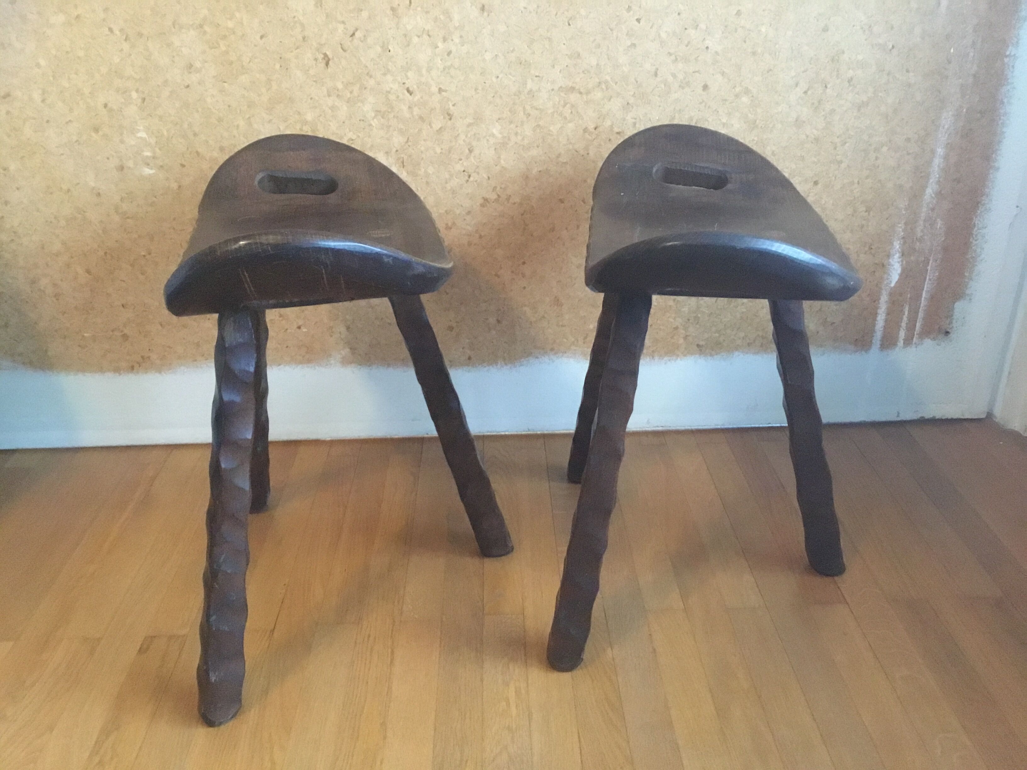 Pair of brutalist stools