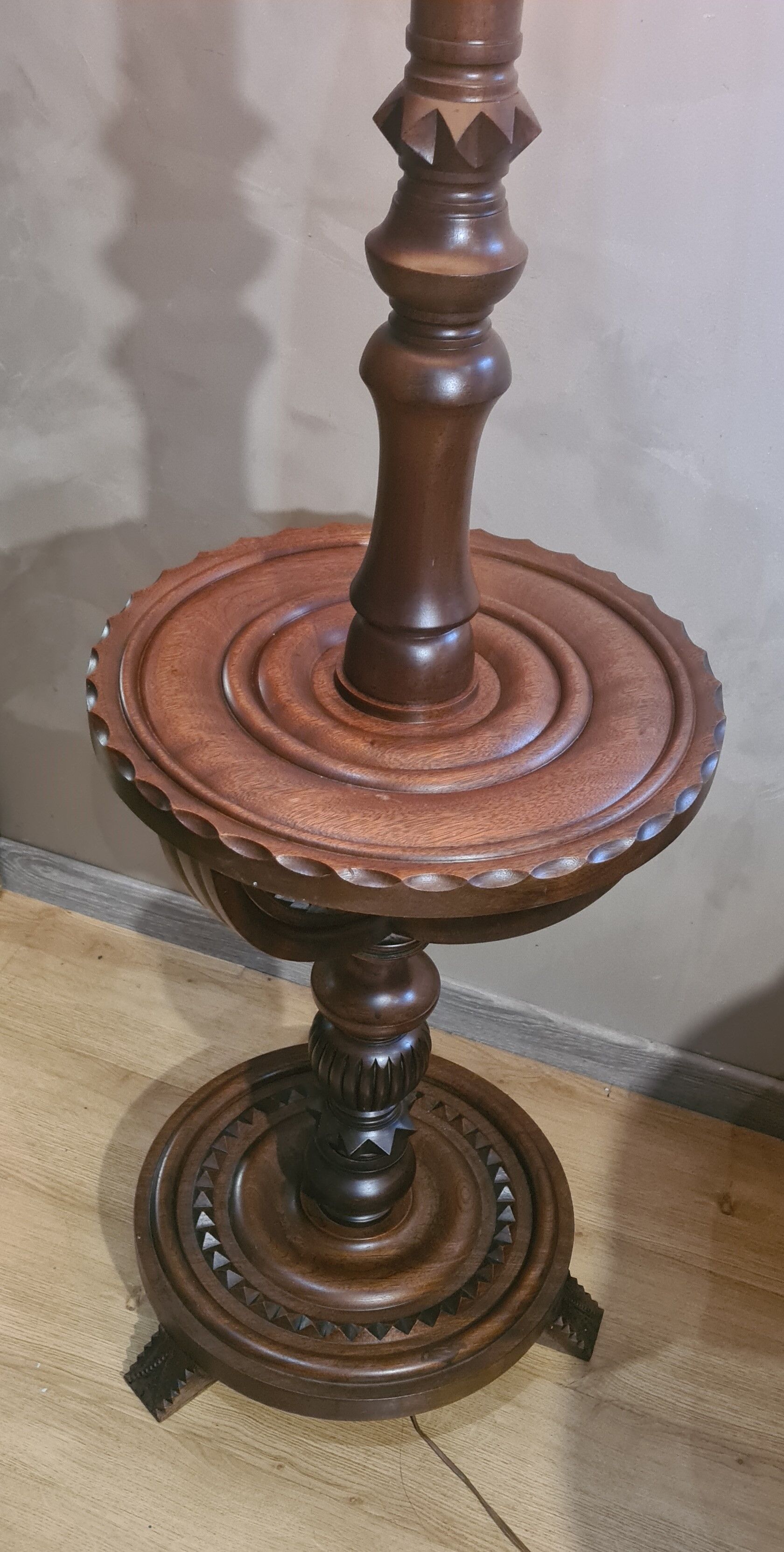 Solid wood floor lamp 1930