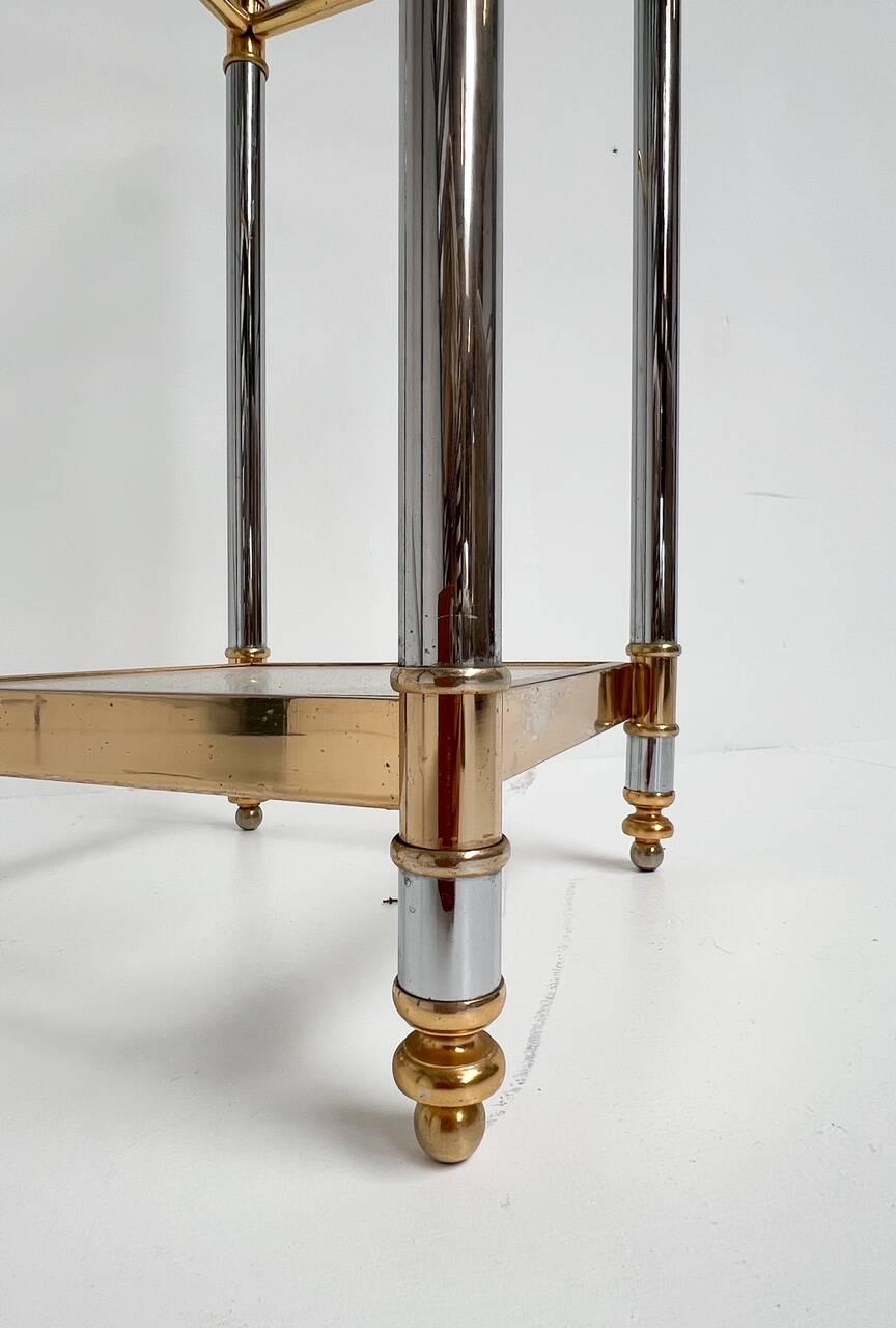 Paris silver and gold chrome side table, 1960s