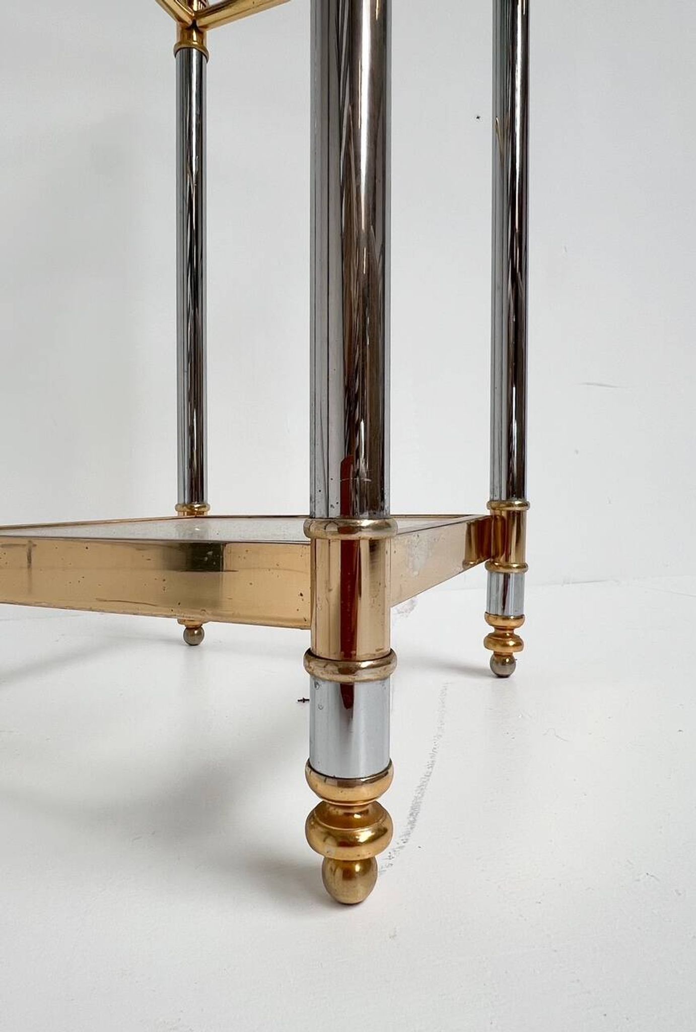 Paris silver and gold chrome side table, 1960s