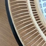 Empty bamboo pocket, glass and true butterfly wings