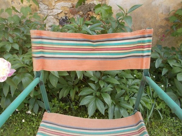 Ancien fauteuil camping vintage