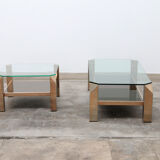 Ensemble de tables basses 23 carats plaqué or par Belgo Chrome 1960