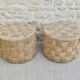 Pair of braided rope ottoman stools
