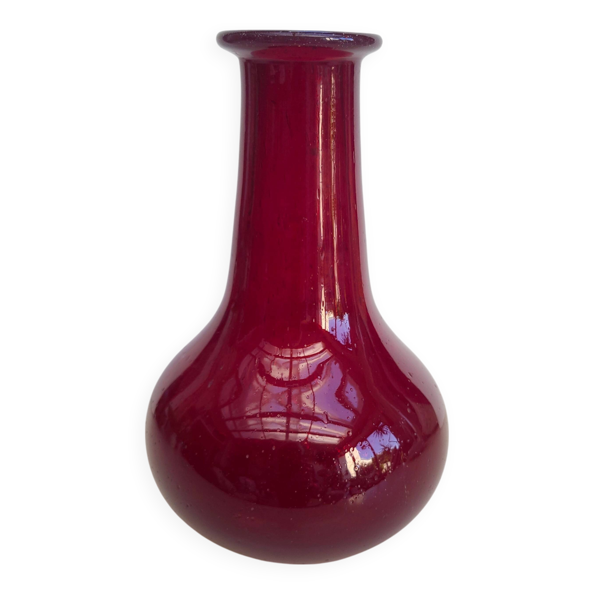 Antique mouth-blown glass vase